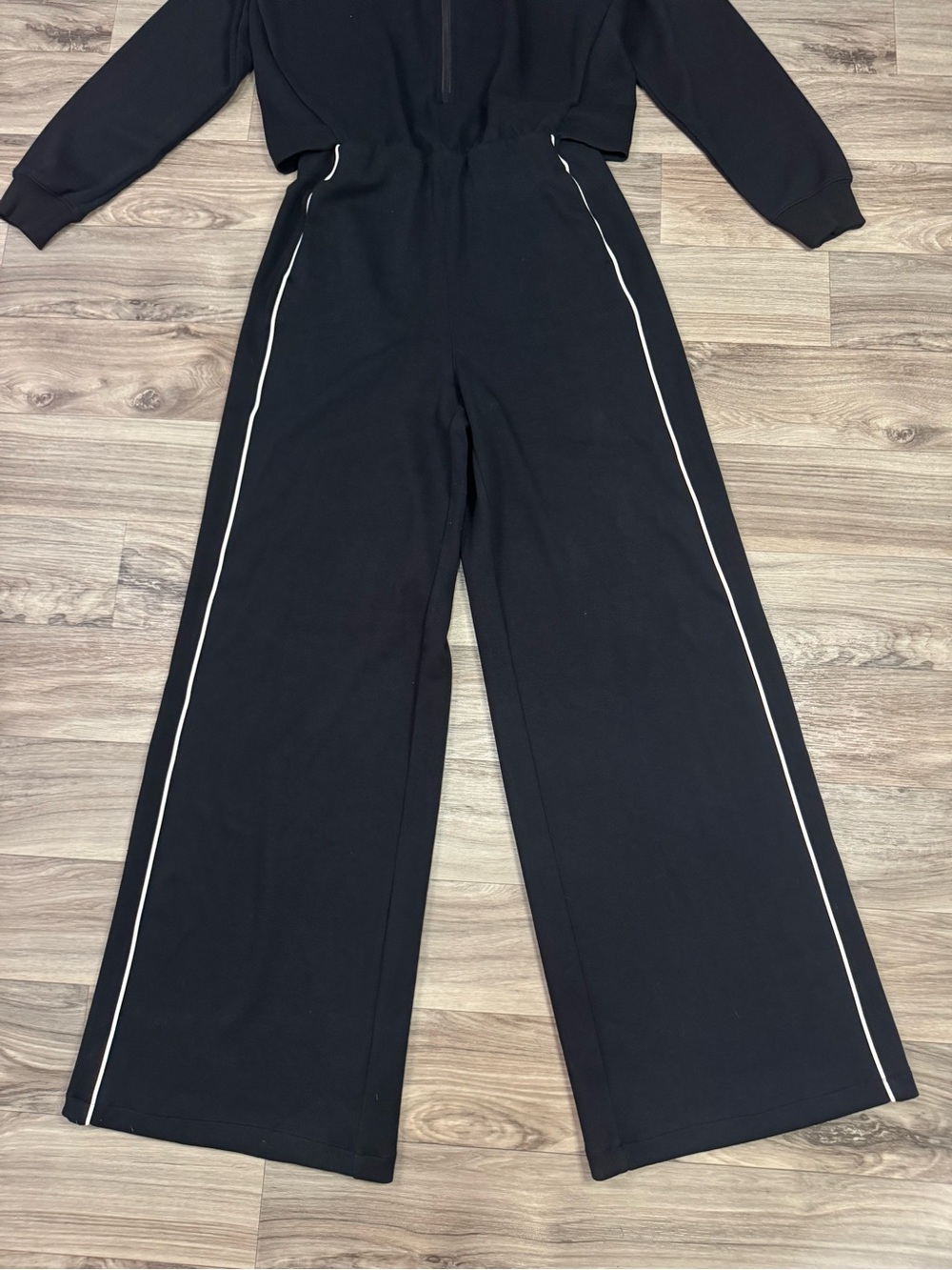 NWT Spanx AirEssentials Pique Half Zip Top Long Sleeve Jumpsuit Size Medium Tall - Picture 3 of 13